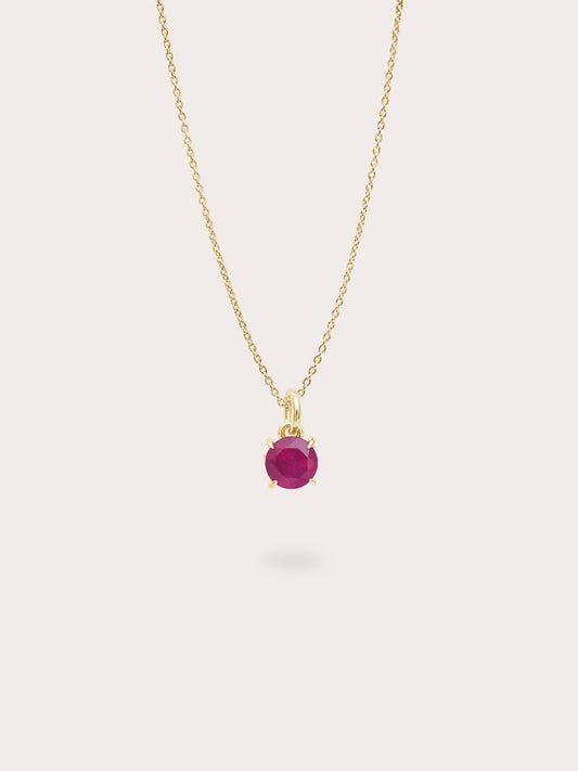 July Birthstone Necklace Ruby 18K Gold (1) – Mondays Made Flower & Birthstone Jewelry Singapore