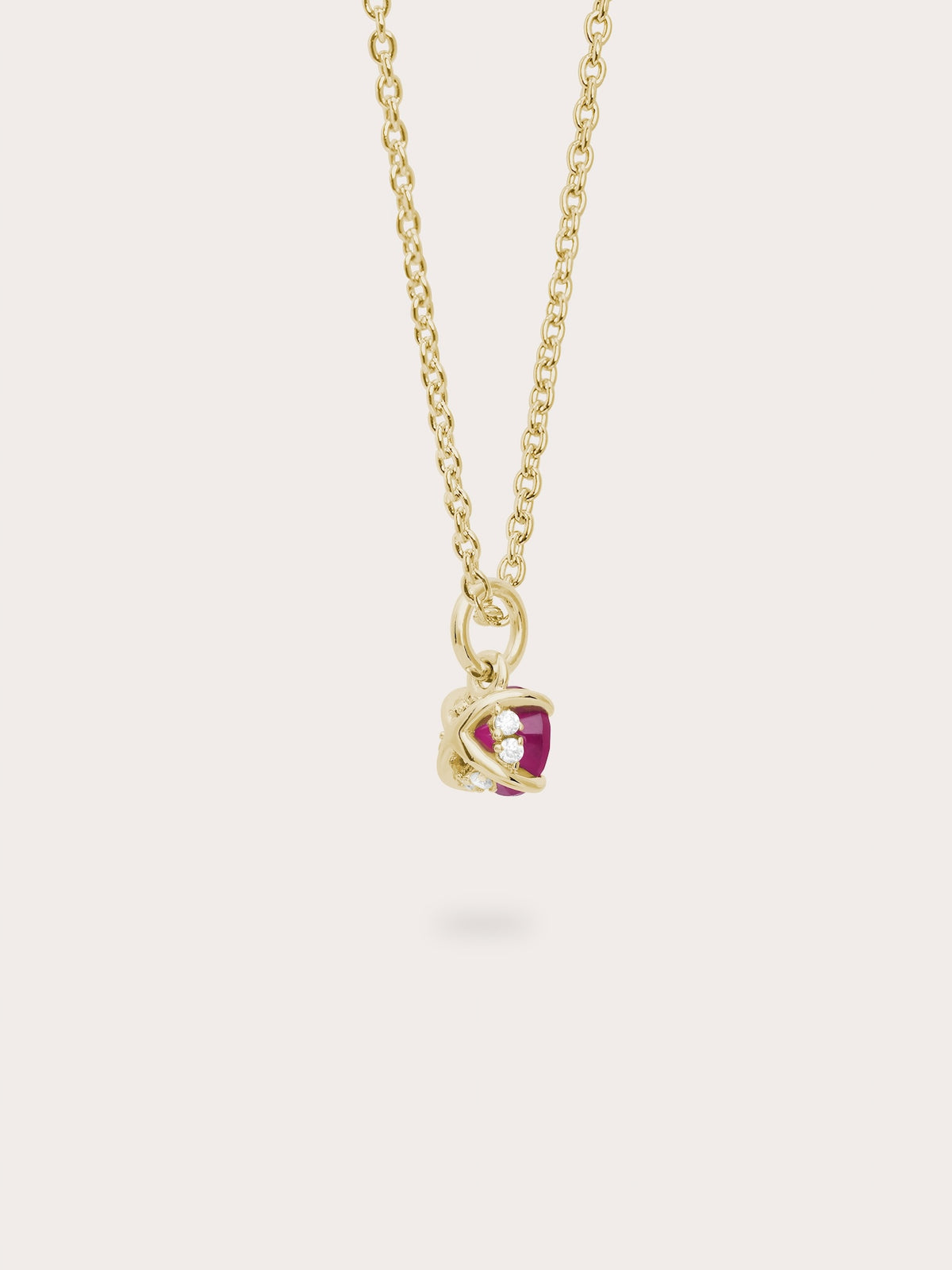 July Birthstone Necklace Ruby 18K Gold (5) – Mondays Made Flower & Birthstone Jewelry Singapore