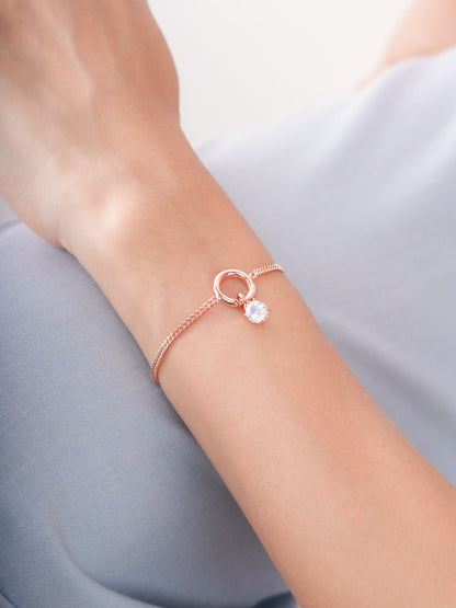 June Birthstone Charm Moonstone 18K Rose Gold (2) – Mondays Made Flower & Birthstone Jewelry Singapore
