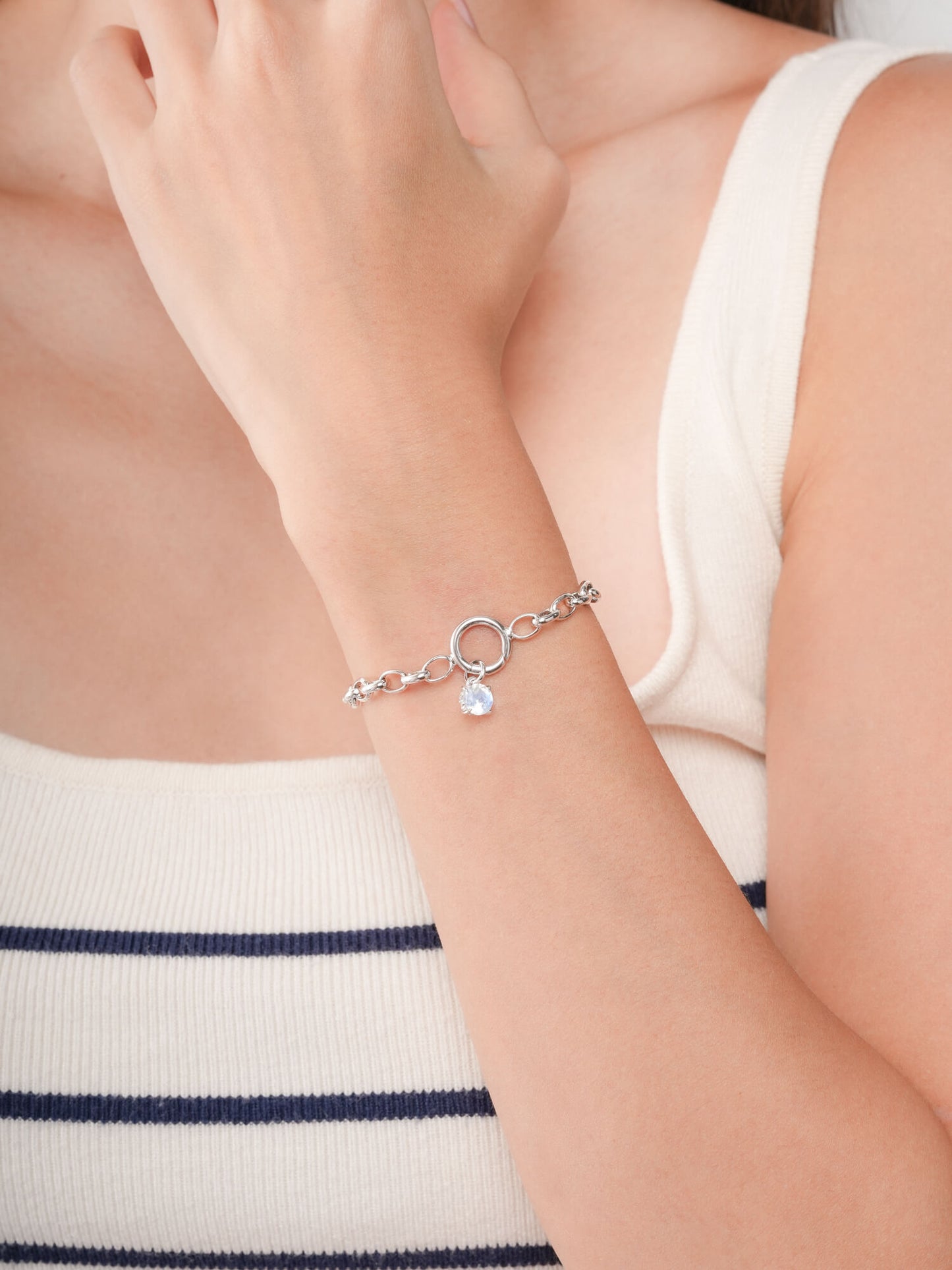 June Birthstone Charm - Moonstone