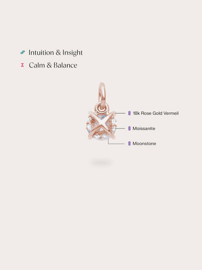 June Birthstone Charm Moonstone 18K Rose Gold (4) – Mondays Made Flower & Birthstone Jewelry Singapore