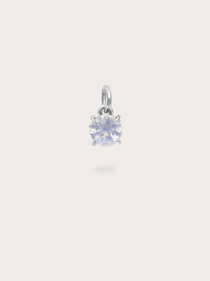 June Birthstone Charm Moonstone S925 Silver Rhodium (1) – Mondays Made Flower & Birthstone Jewelry Singapore