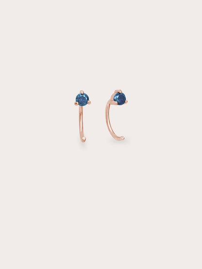 June Birthstone Hoops Alexandrite 18K Rose Gold (1) – Mondays Made Flower & Birthstone Jewelry Singapore