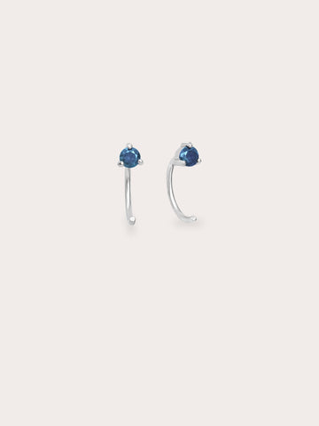 June Birthstone Hoops Alexandrite S925 Silver Rhodium (1) – Mondays Made Flower & Birthstone Jewelry Singapore