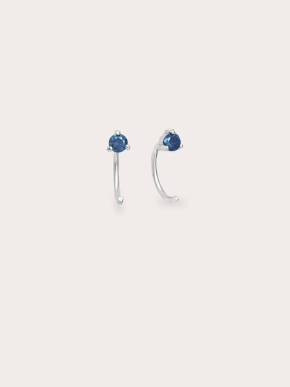 June Birthstone Hoops Alexandrite S925 Silver Rhodium (1) – Mondays Made Flower & Birthstone Jewelry Singapore