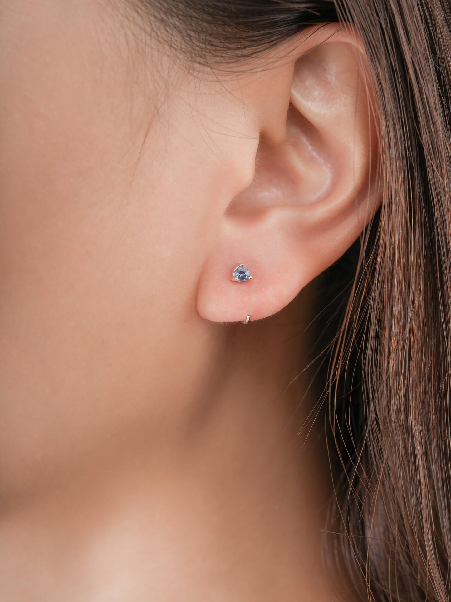 June Birthstone Mini Hoop Earrings - Lab-Grown Alexandrite