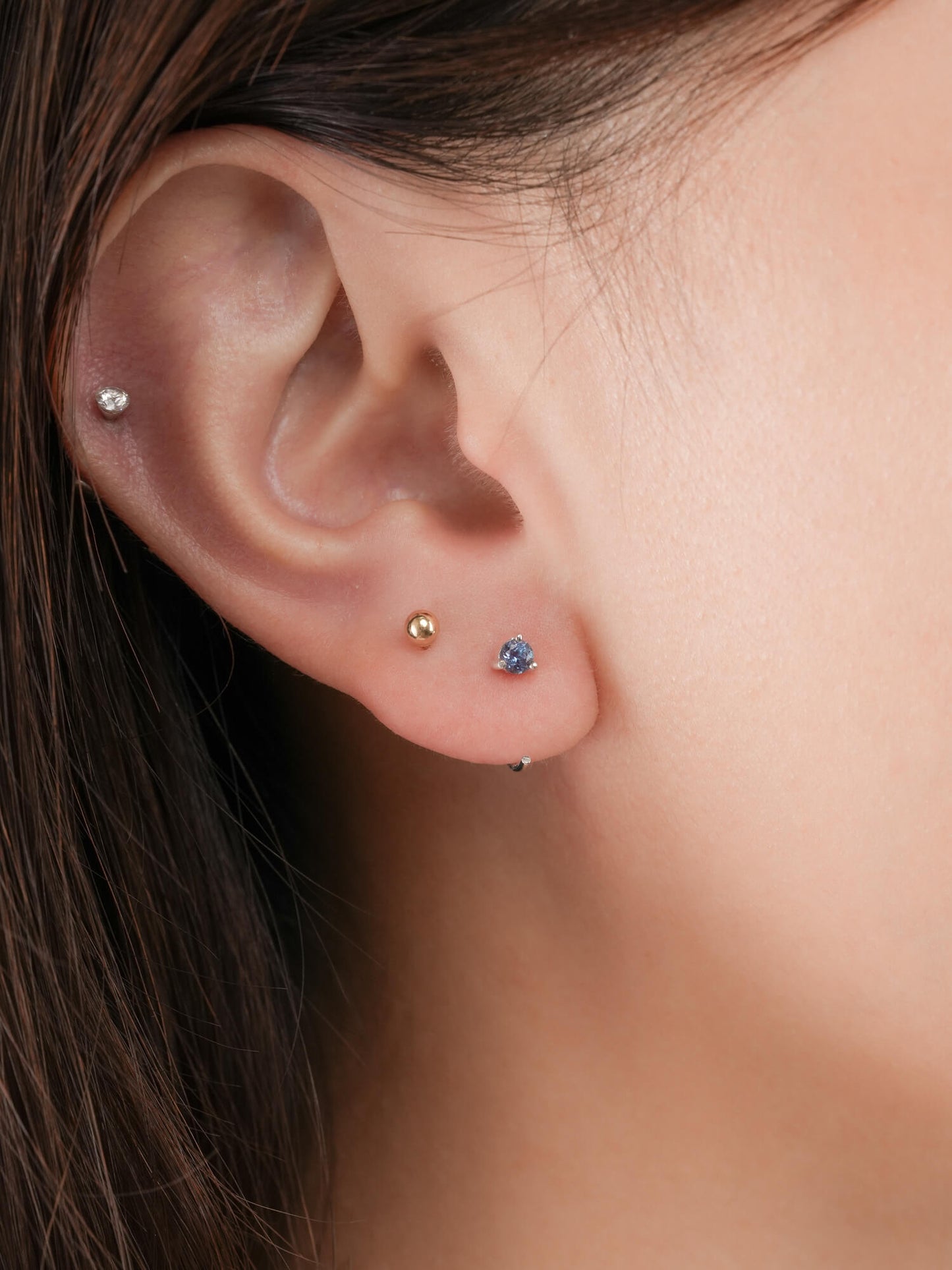 June Birthstone Mini Hoop Earrings - Lab-Grown Alexandrite