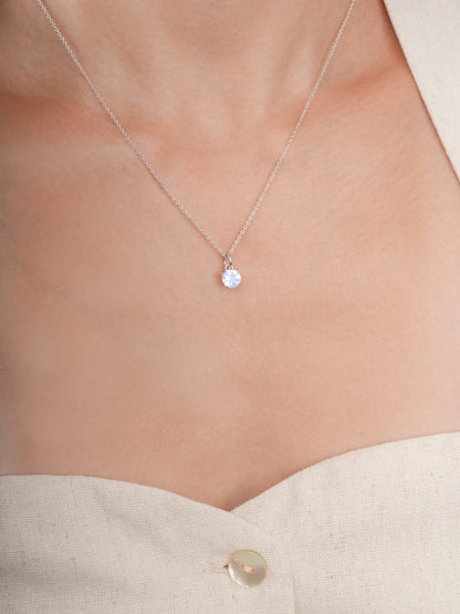 June Birthstone Necklace Moonstone S925 Silver Rhodium (2) – Mondays Made Flower & Birthstone Jewelry Singapore