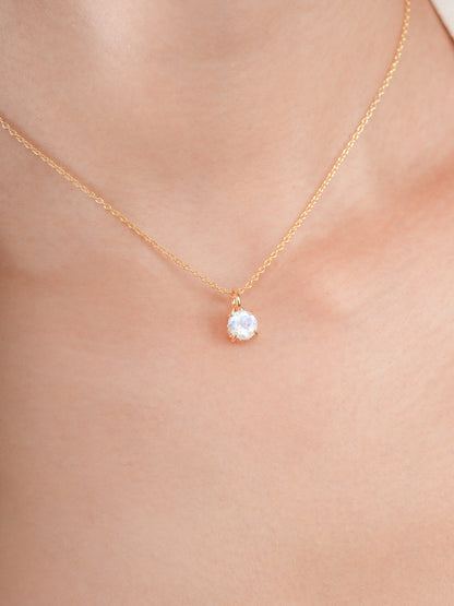 June Birthstone Necklace Moonstone 18K Gold (2) – Mondays Made Flower & Birthstone Jewelry Singapore