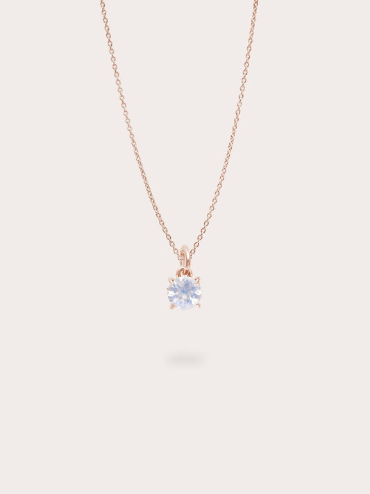 June Birthstone Necklace Moonstone 18K Rose Gold (1) – Mondays Made Flower & Birthstone Jewelry Singapore