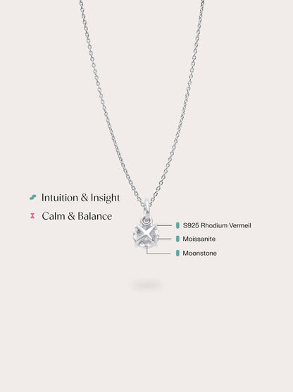 June Birthstone Necklace Moonstone S925 Silver Rhodium (4) – Mondays Made Flower & Birthstone Jewelry Singapore