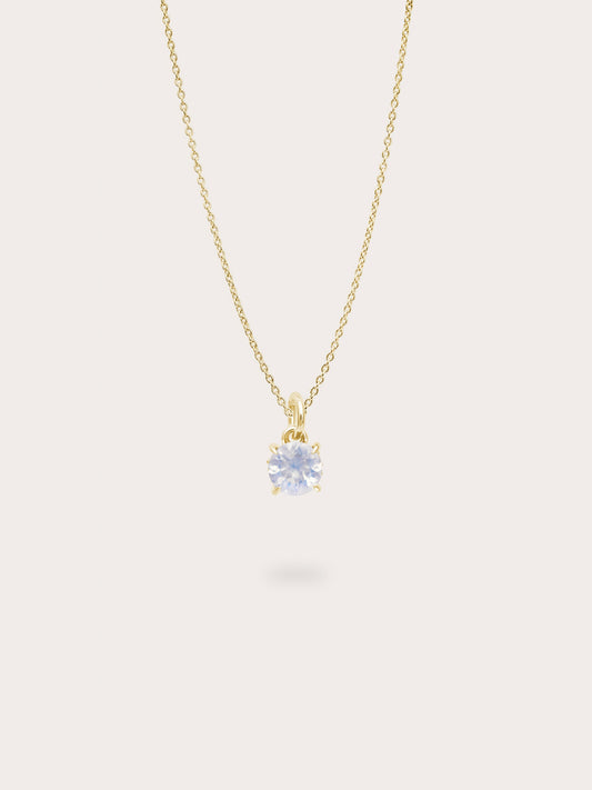June Birthstone Necklace Moonstone 18K Gold (1) – Mondays Made Flower & Birthstone Jewelry Singapore