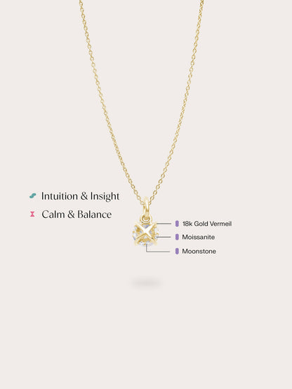 June Birthstone Necklace Moonstone 18K Gold (4) – Mondays Made Flower & Birthstone Jewelry Singapore