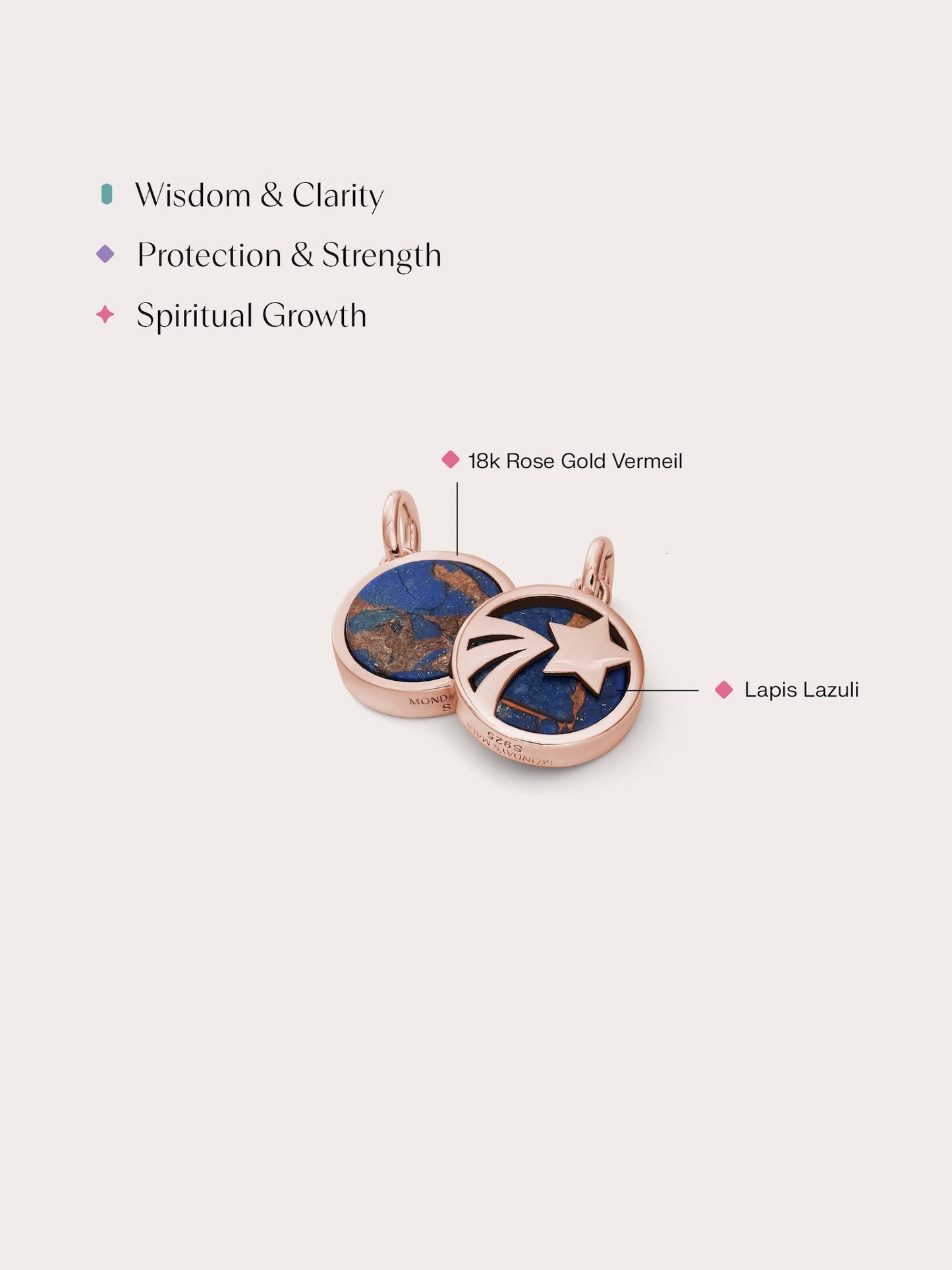 Lapis Lazuli Reversible Coin Charm