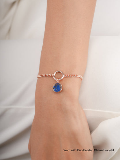 Lapis Lazuli Reversible Coin Charm 18K Rose Gold (2) – Mondays Made Flower & Birthstone Jewelry Singapore