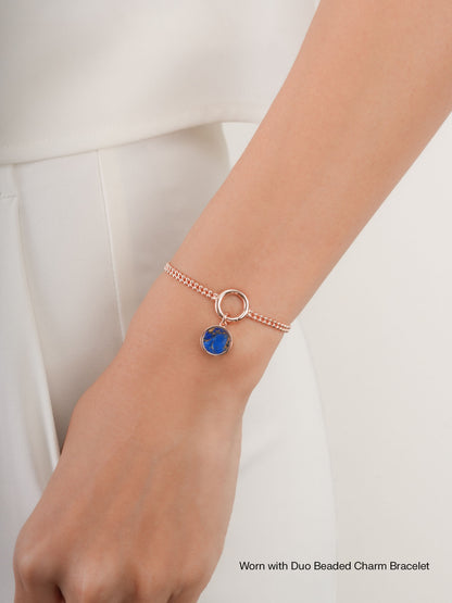 Lapis Lazuli Reversible Coin Charm 18K Rose Gold (6) – Mondays Made Flower & Birthstone Jewelry Singapore