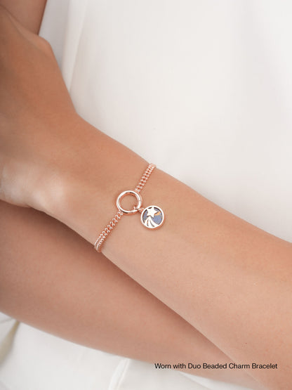 Lapis Lazuli Reversible Coin Charm 18K Rose Gold (3) – Mondays Made Flower & Birthstone Jewelry Singapore