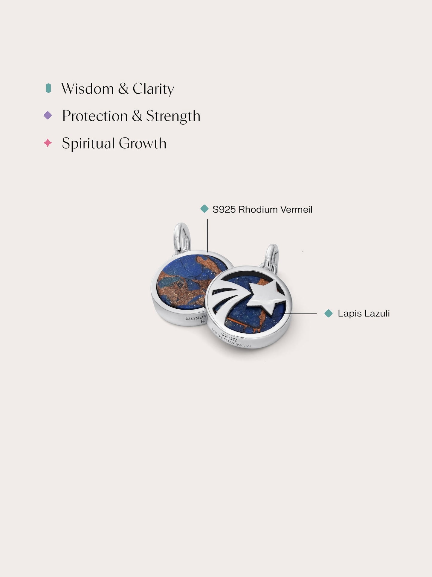 Lapis Lazuli Reversible Coin Charm