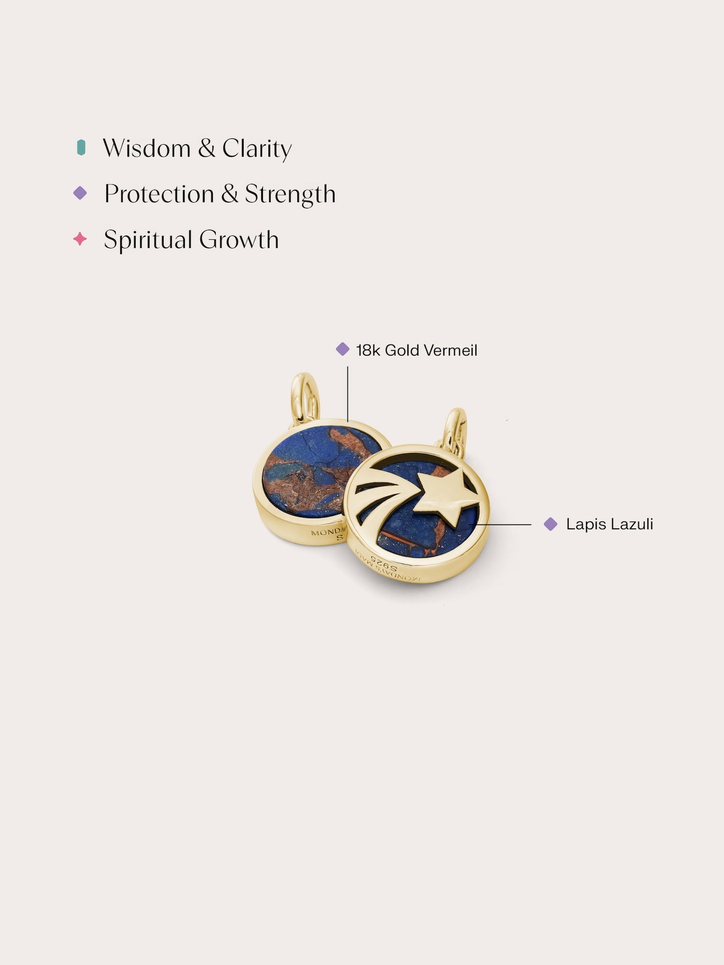 Lapis Lazuli Reversible Coin Charm