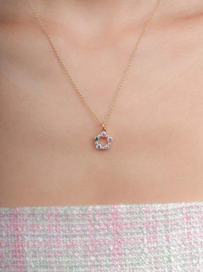 Lilac Sunset Moissanite Cluster Necklace