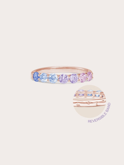 Lilac Sunset Moissanite Eternity Band 18K Rose Gold (9) – Mondays Made Flower & Birthstone Jewelry Singapore