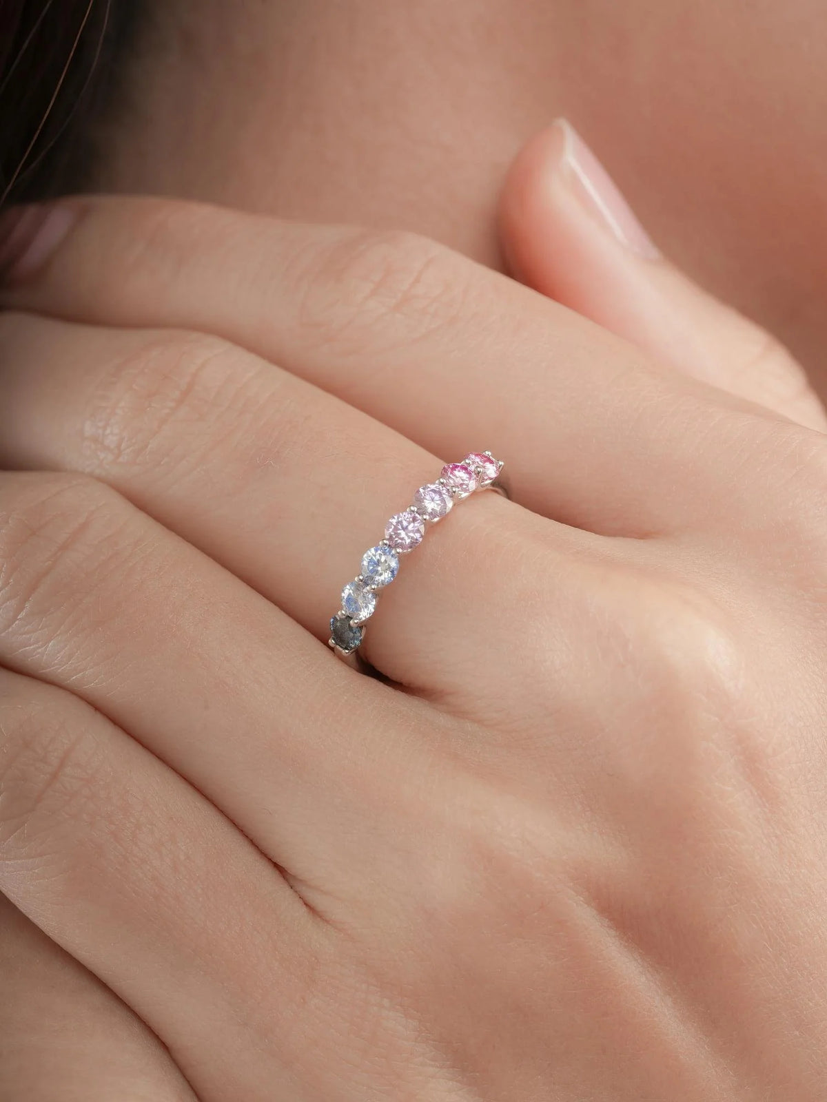 Lilac Sunset Moissanite Eternity Band
