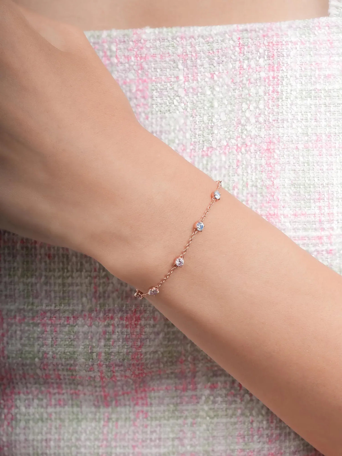Lilac Sunset Moissanite Station Bracelet