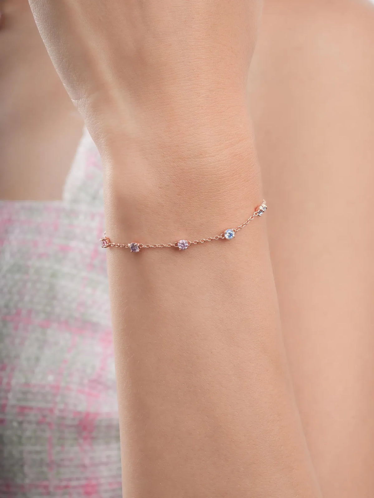 Lilac Sunset Moissanite Station Bracelet