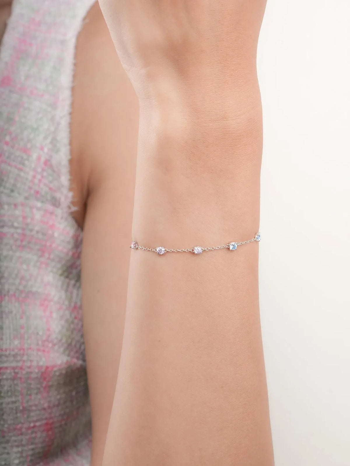 Lilac Sunset Moissanite Station Bracelet