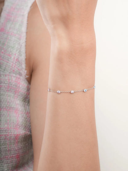 Lilac Sunset Moissanite Station Bracelet