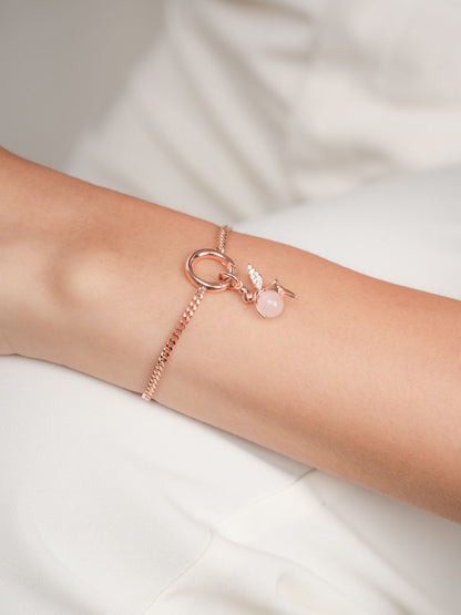Love Fairy Charm Rose Quartz 18K Rose Gold (3) – Mondays Made Flower & Birthstone Jewelry Singapore