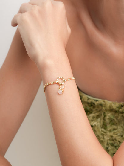 Love Fairy Charm Rose Quartz 18K Gold (2) – Mondays Made Flower & Birthstone Jewelry Singapore