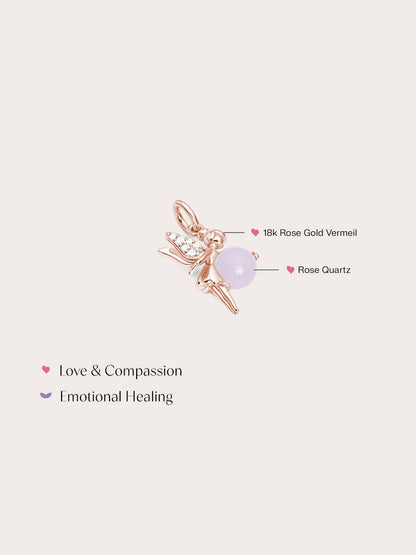 Love Fairy Charm Rose Quartz 18K Rose Gold (4) – Mondays Made Flower & Birthstone Jewelry Singapore