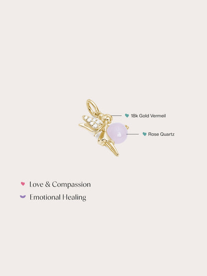 Love Fairy Charm Rose Quartz 18K Gold (4) – Mondays Made Flower & Birthstone Jewelry Singapore