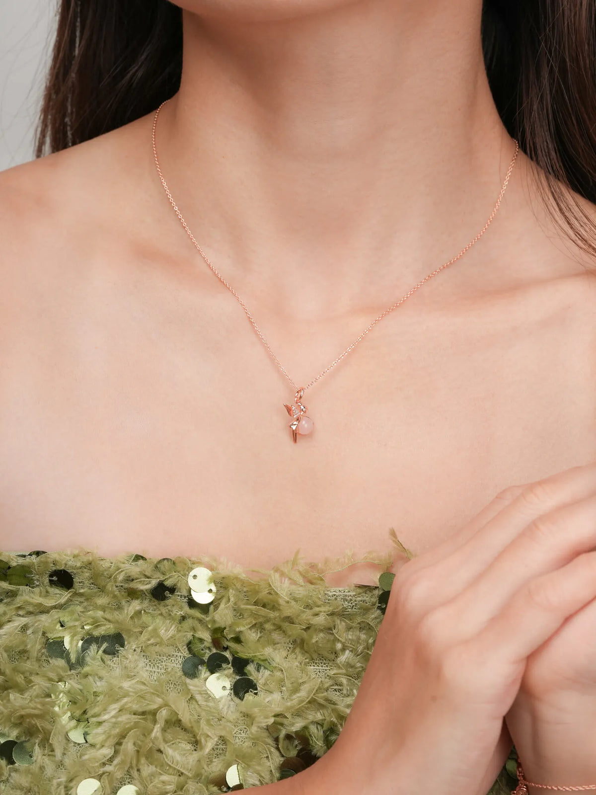 Love Fairy Necklace - Rose Quartz