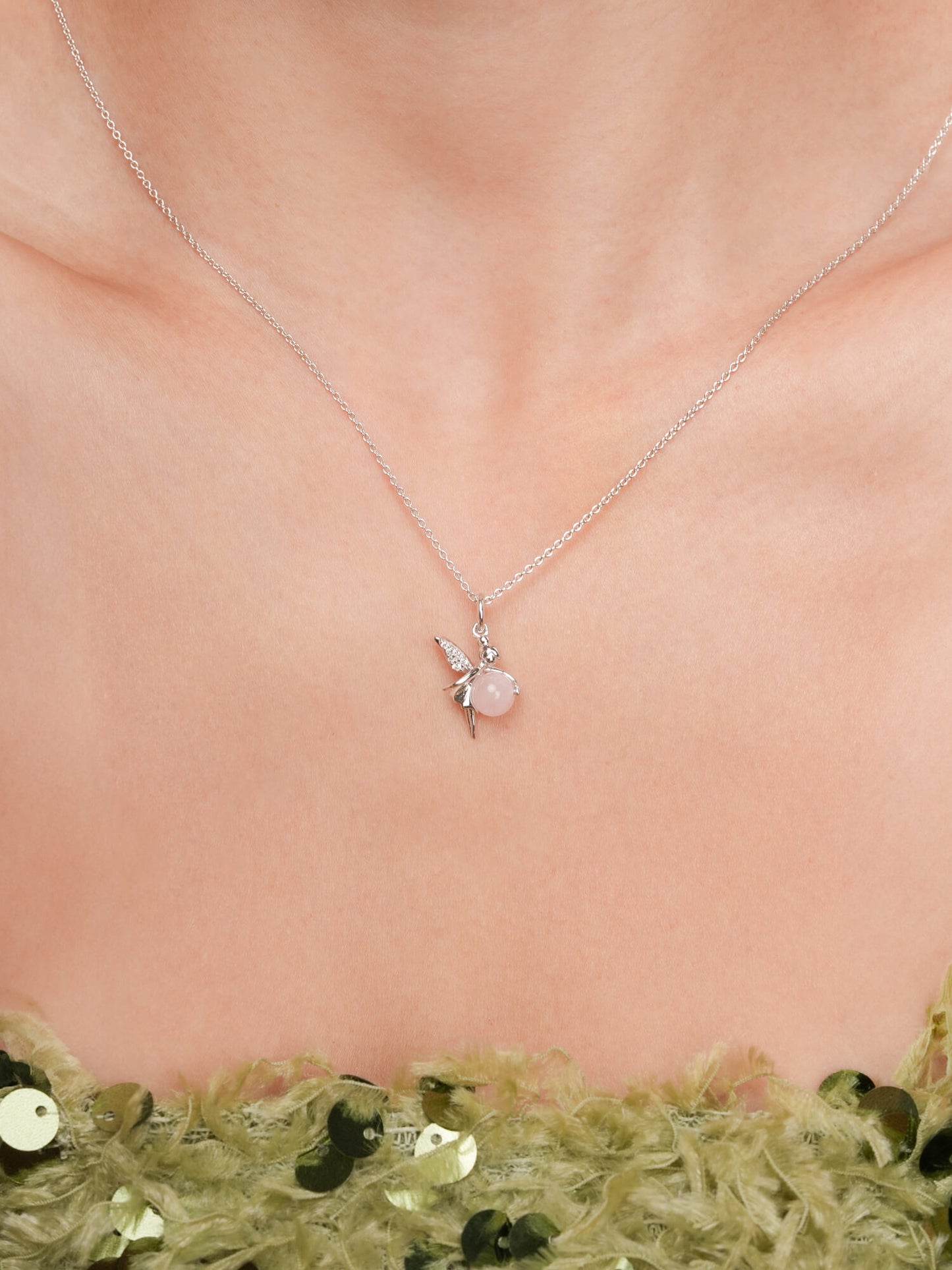 Love Fairy Necklace - Rose Quartz