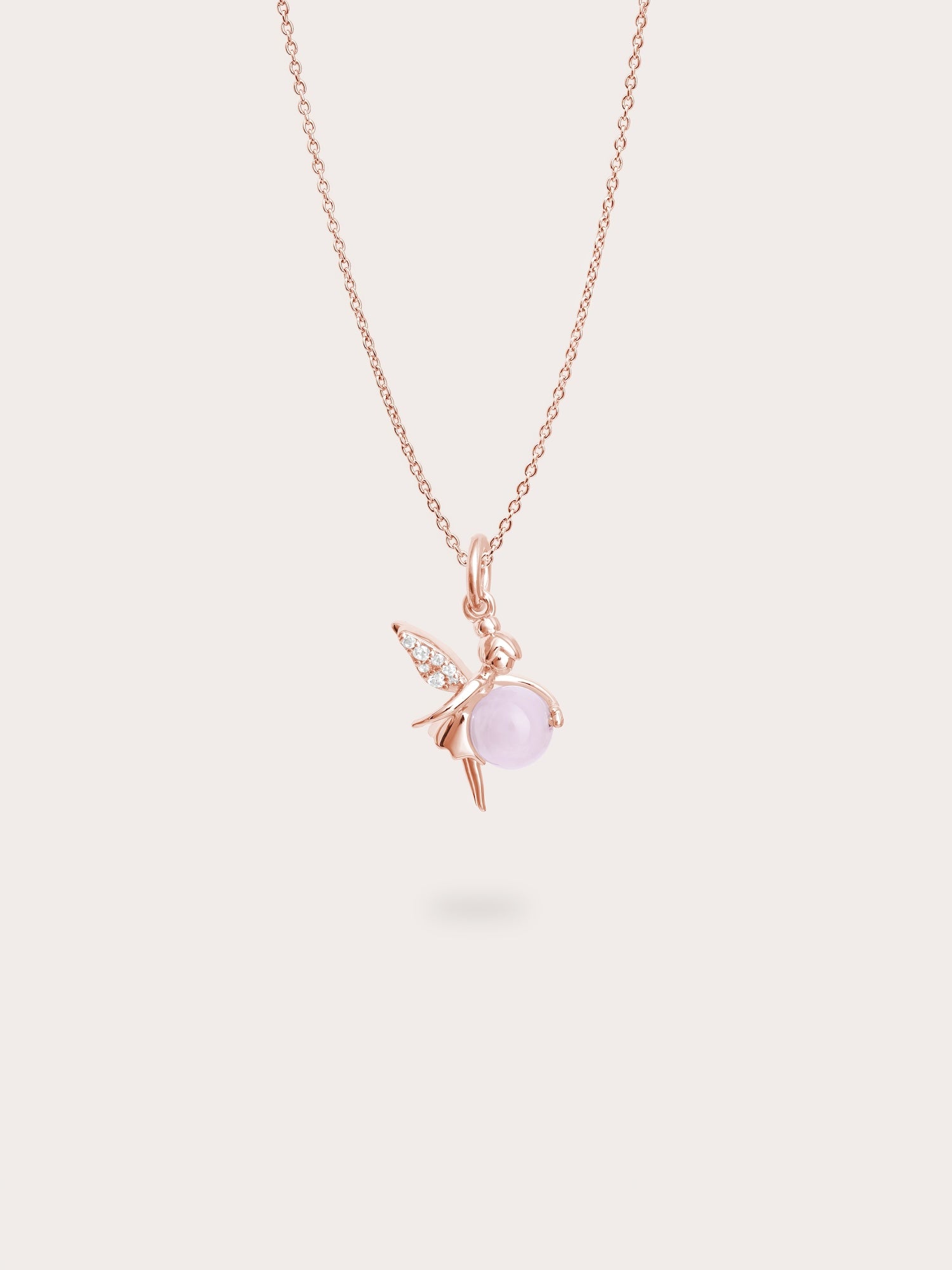 Love Fairy Necklace - Rose Quartz in 18k Rose Gold Vermeil from Mondays Made