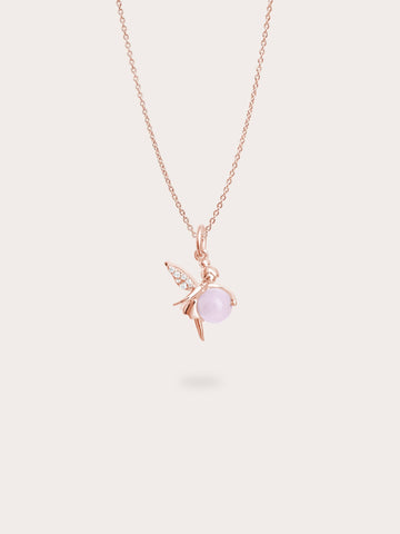 Love Fairy Necklace Rose Quartz 18K Rose Gold (1) – Mondays Made Flower & Birthstone Jewelry Singapore