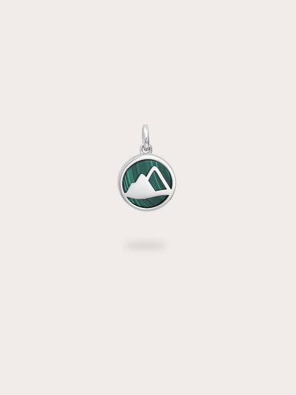 Malachite Reversible Coin Charm S925 Silver Rhodium (5) – Mondays Made Flower & Birthstone Jewelry Singapore