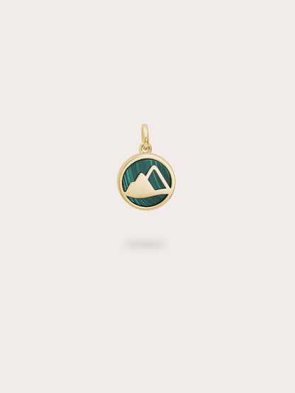 Malachite Reversible Coin Charm 18K Gold (4) – Mondays Made Flower & Birthstone Jewelry Singapore