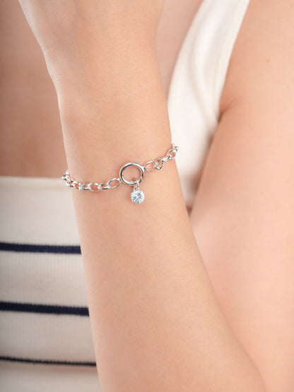 March Birthstone Charm Aquamarine S925 Silver Rhodium (2) – Mondays Made Flower & Birthstone Jewelry Singapore