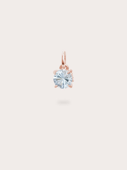 March Birthstone Charm Aquamarine 18K Rose Gold (1) – Mondays Made Flower & Birthstone Jewelry Singapore