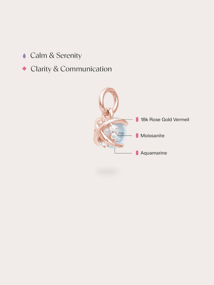 March Birthstone Charm Aquamarine 18K Rose Gold (4) – Mondays Made Flower & Birthstone Jewelry Singapore