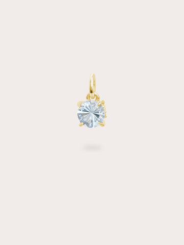 March Birthstone Charm Aquamarine 18K Gold (1) – Mondays Made Flower & Birthstone Jewelry Singapore