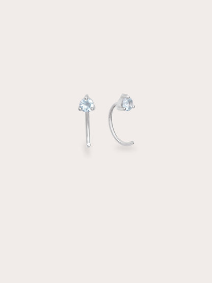 March Birthstone Hoops Aquamarine S925 Silver Rhodium (1) – Mondays Made Flower & Birthstone Jewelry Singapore