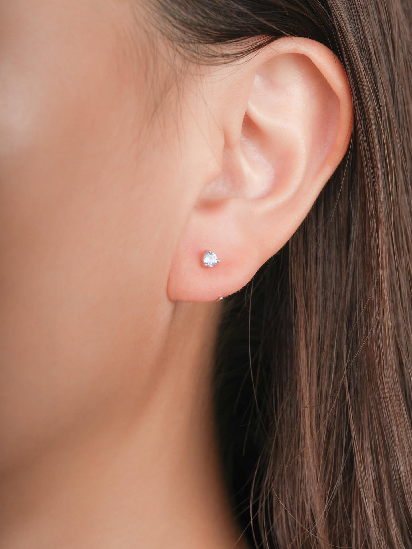 March Birthstone Mini Hoop Earrings - Aquamarine