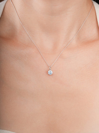 March Birthstone Necklace Aquamarine S925 Silver Rhodium (2) – Mondays Made Flower & Birthstone Jewelry Singapore