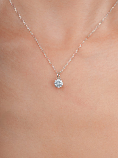 March Birthstone Necklace Aquamarine S925 Silver Rhodium (3) – Mondays Made Flower & Birthstone Jewelry Singapore
