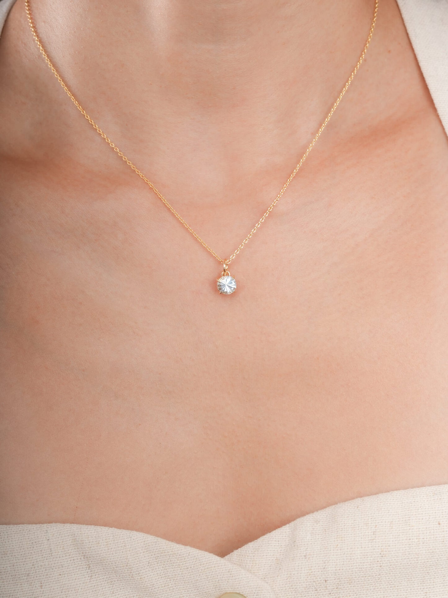 March Birthstone Necklace - Aquamarine