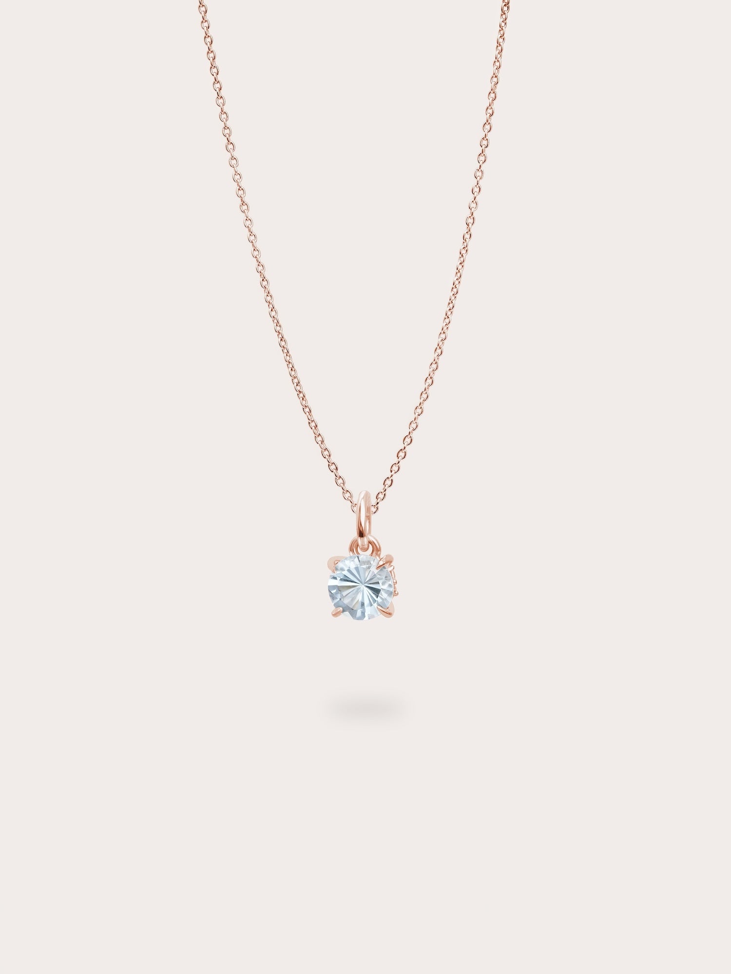 March Birthstone Necklace - Aquamarine in 18k Rose Gold Vermeil from Mondays Made